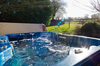 Hot tub with views over the fields