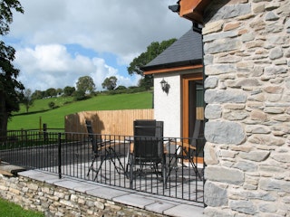 South-facing patio area