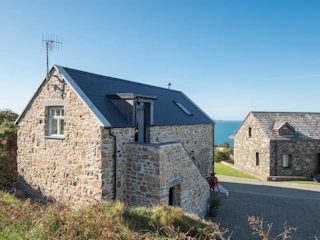 Ty Blawd outside showing steps leading to living accommodation